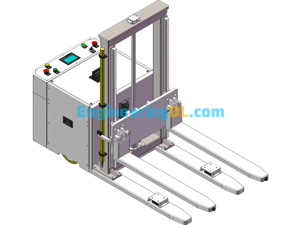 AGV Stacker Crane AGV Forklift SolidWorks, 3D Exported Free Download