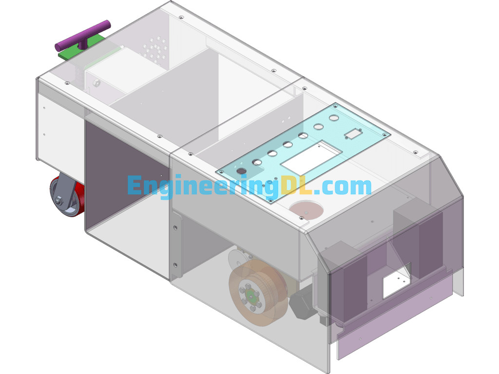 AGV Trolley 3D+Electrical Program+Control Interface SolidWorks, 3D Exported Free Download