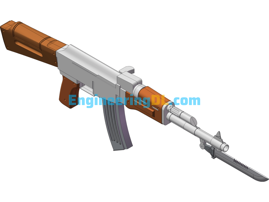 AK47 Model SolidWorks, 3D Exported Free Download