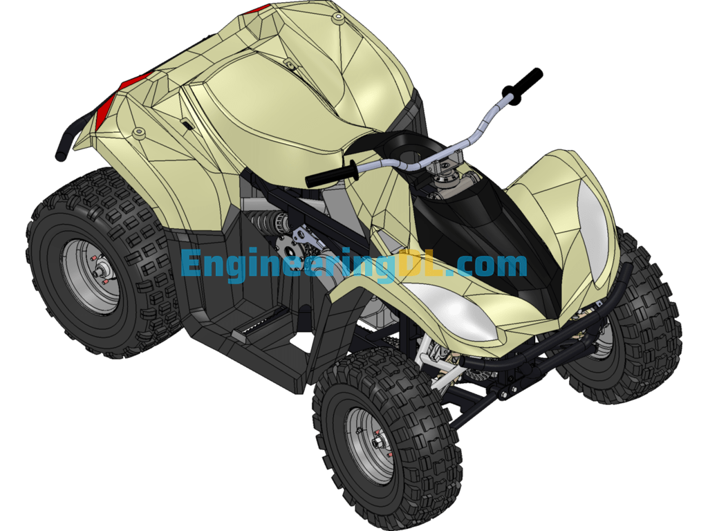 ATV 4x4 650cc Beach Bike SolidWorks, 3D Exported Free Download