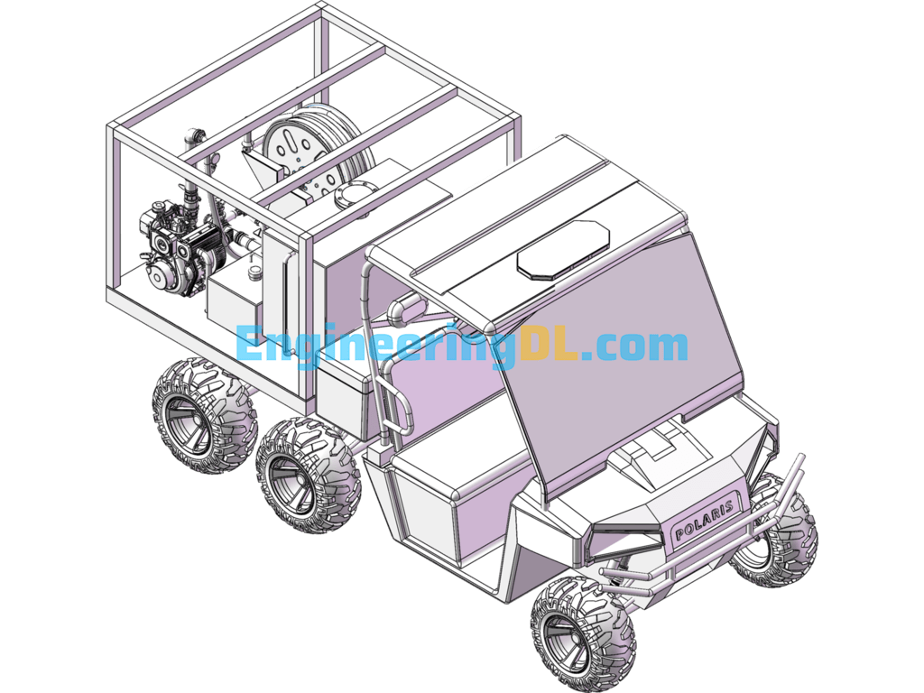 ATV Six-Wheeled Fire Fighting Beach Truck SolidWorks Free Download