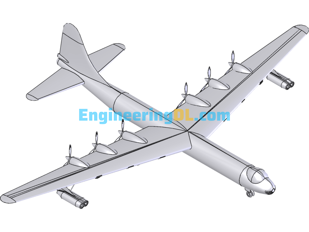 B36 Bomber SolidWorks, 3D Exported Free Download