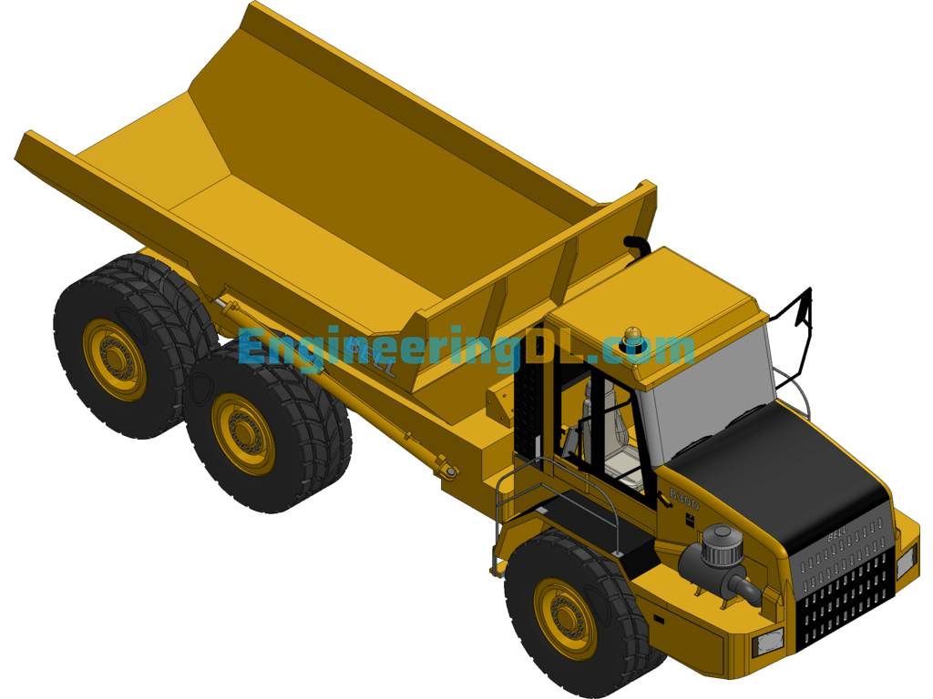 BELL B-30D Mining Truck Model 3D Drawings Inventor, 3D Exported Free Download