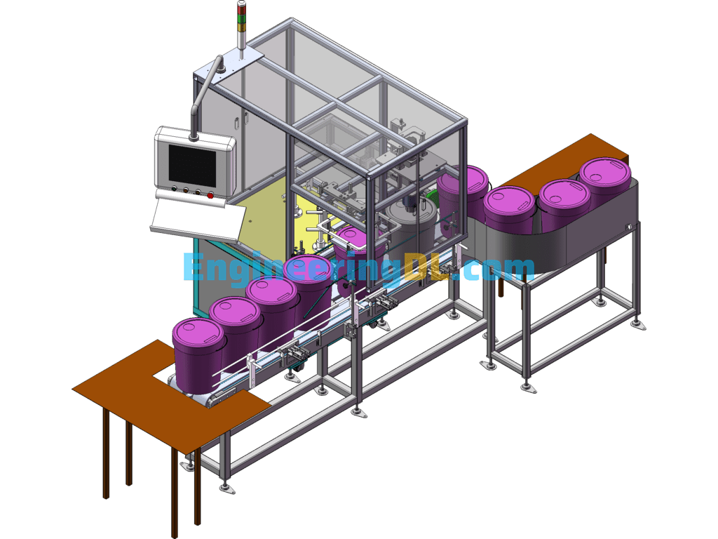 BP Industrial Oil Drum 20L Automatic Inspection Line 3D+Engineering Drawing+Bom+Manual SolidWorks, 3D Exported Free Download