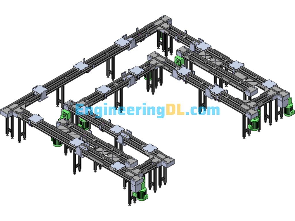 C-Type Conveyor Assembly Line SolidWorks Free Download