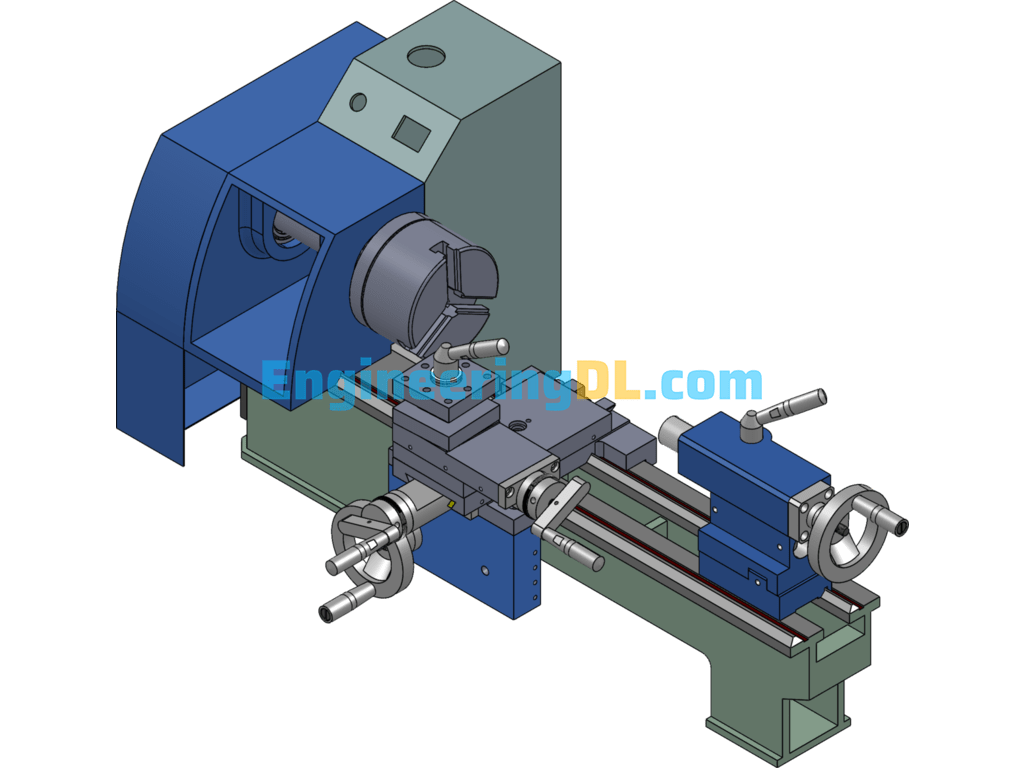 D180x300V Lathe SolidWorks, 3D Exported Free Download