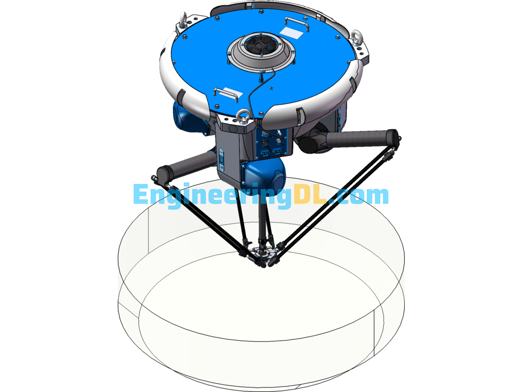 Delta Spiderman Robot SolidWorks, 3D Exported Free Download
