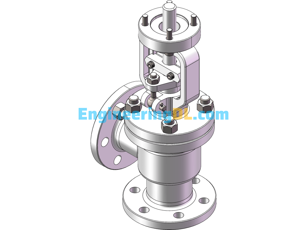 DN50 Angle Shut-Off Valve SolidWorks Free Download
