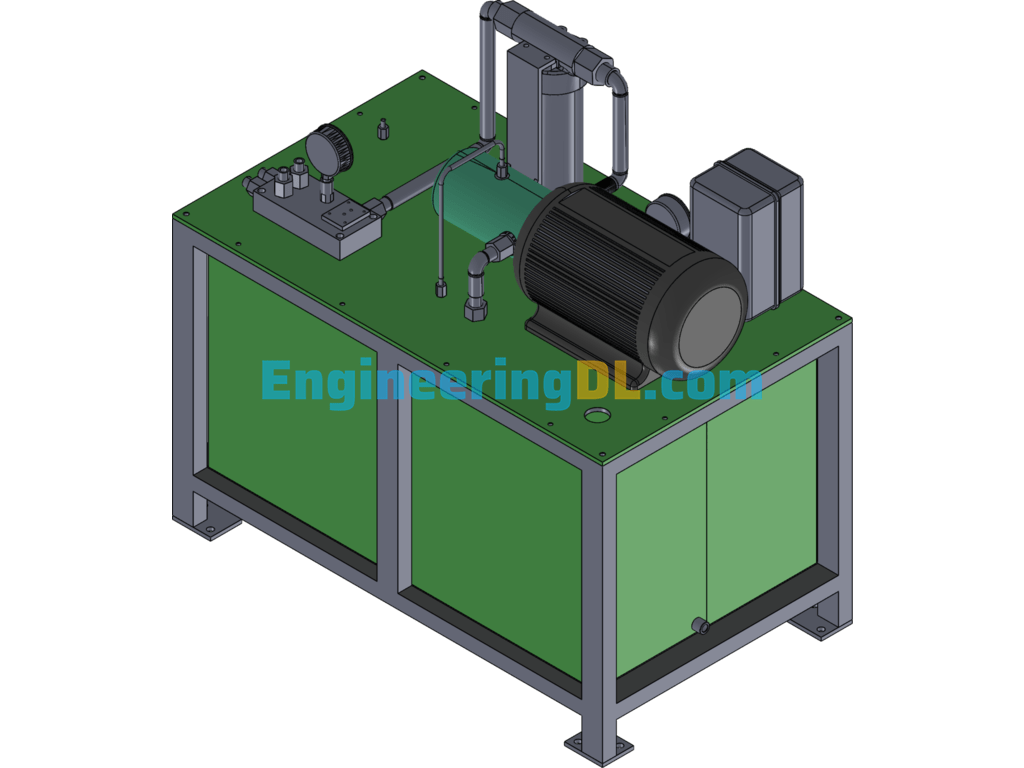 E15 Hydraulic Station SW2011 SolidWorks, 3D Exported Free Download