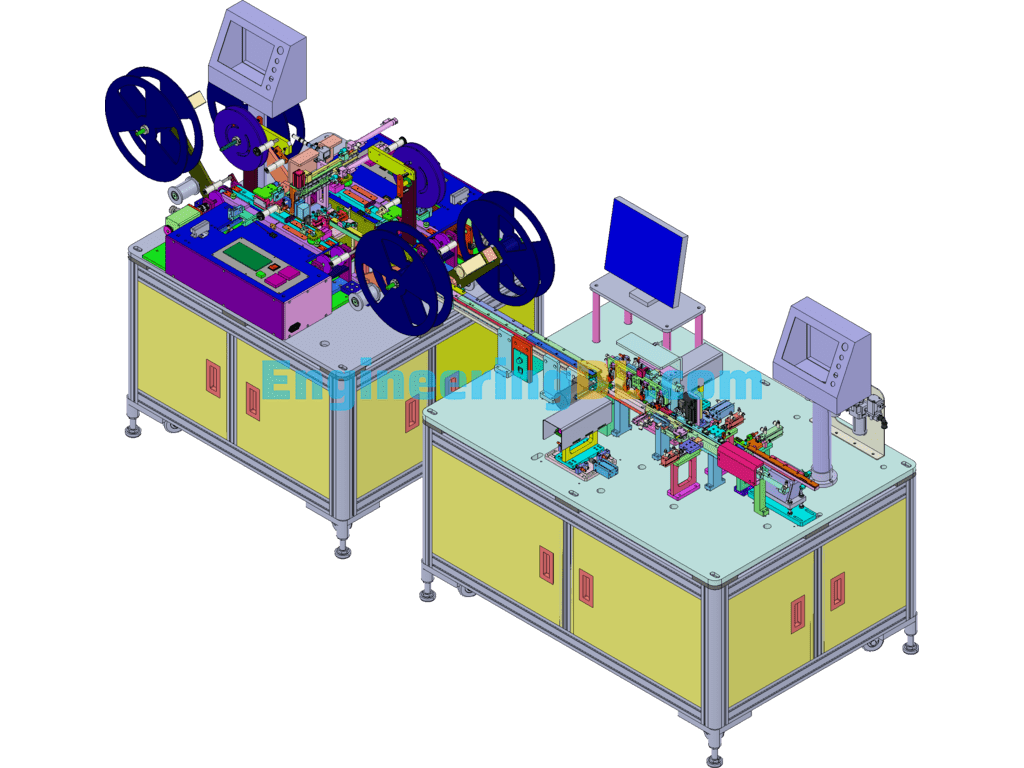 FFC Automatic CCD Detection Double Side Packaging Machine SolidWorks, 3D Exported Free Download