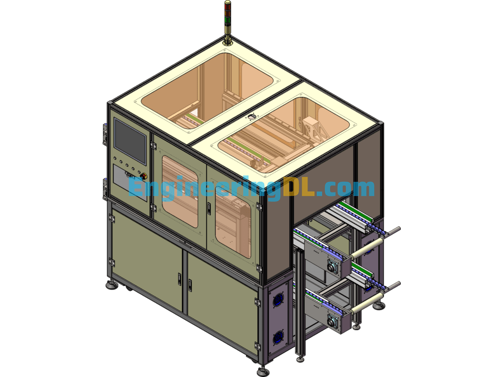 FPC Die Laser Cutting Machine SolidWorks, 3D Exported Free Download