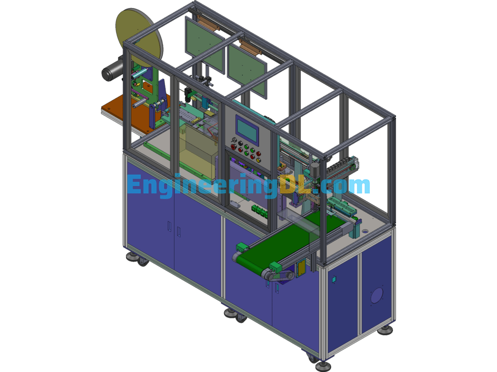 FPC Cutting And Testing Machine Screen Row Line Cutting Equipment FPC Soft Row Line Cutting Machine SolidWorks, 3D Exported Free Download