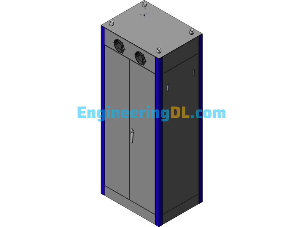 GZD Cabinet For Compressor PLC Control SolidWorks, 3D Exported Free Download