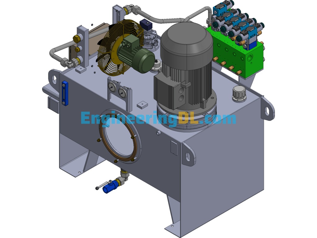 HS-0003 Hydraulic Station 3D Exported Free Download