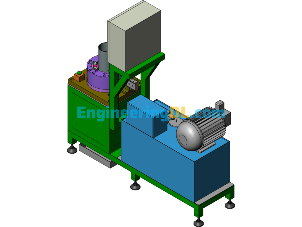 HSF Series Side Punching Small Hole Punching Machine SolidWorks, 3D Exported Free Download