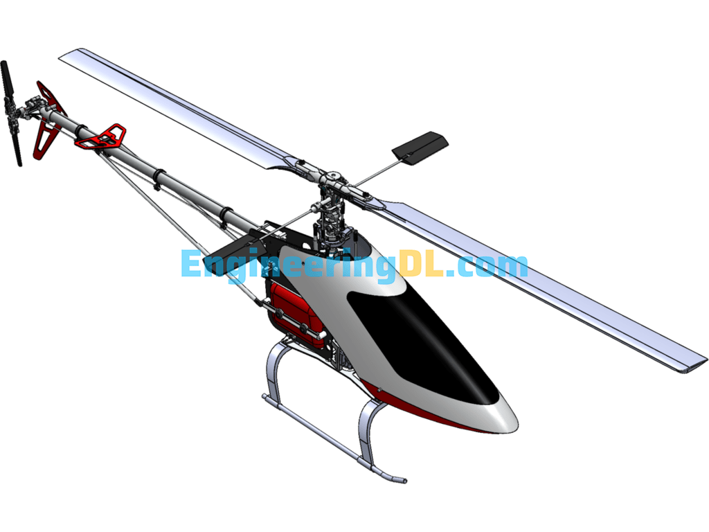 JS TZ-V2 .50 Wireless Remote Control Nitro Helicopter SolidWorks Free Download