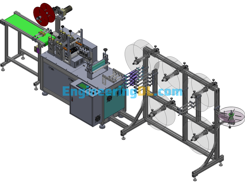 KN95 Servo Motor Version Vertical Out Punching Machine SolidWorks, 3D Exported Free Download
