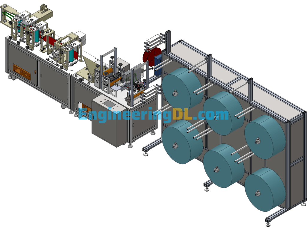 KN95 Mask Machine Optimized Version SolidWorks, 3D Exported Free Download