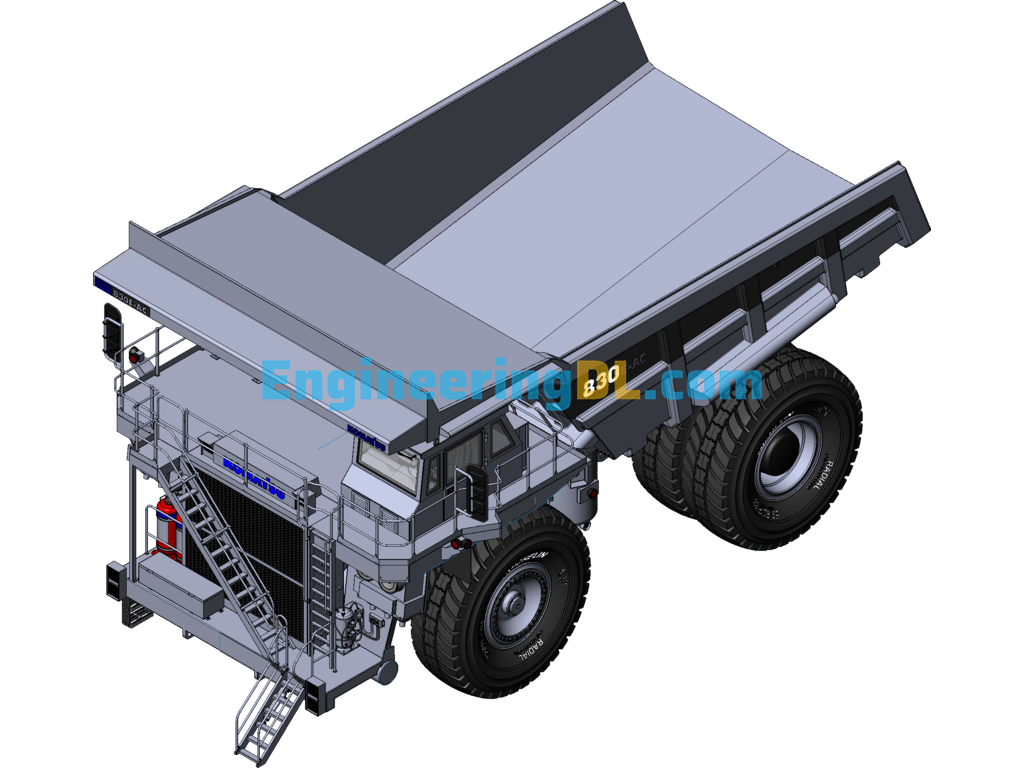 Komatsu 830E-AC Mining Dump Truck SolidWorks, 3D Exported Free Download