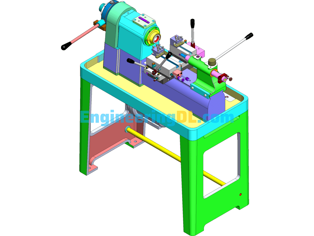 KY25-A External Tooth Lathe SolidWorks, 3D Exported Free Download