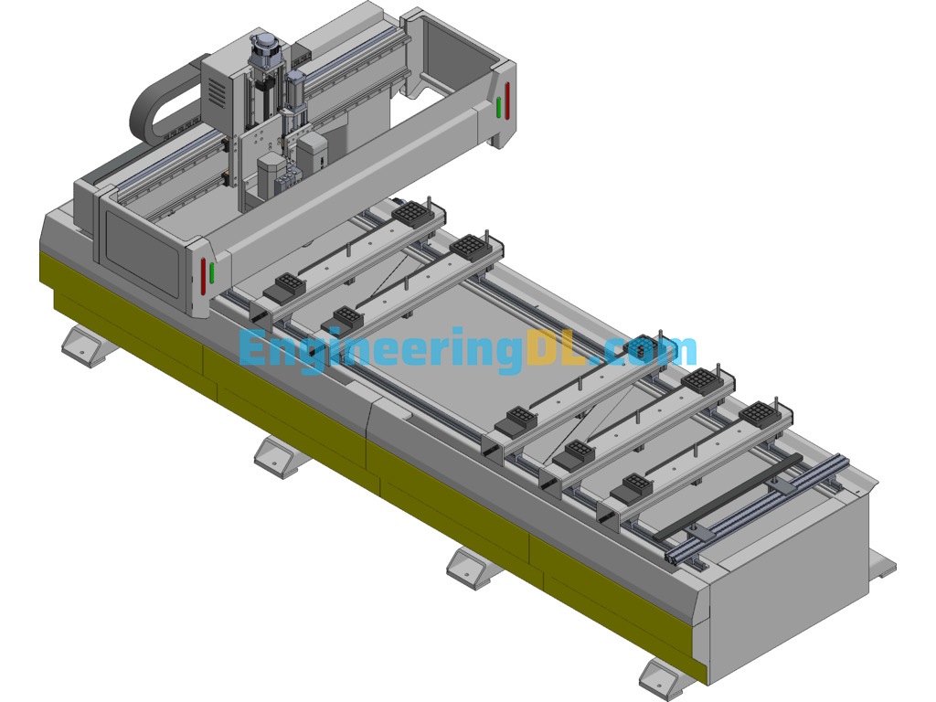 KZD-PTP CNC Row Drilling Processing Equipment 3D Exported Free Download