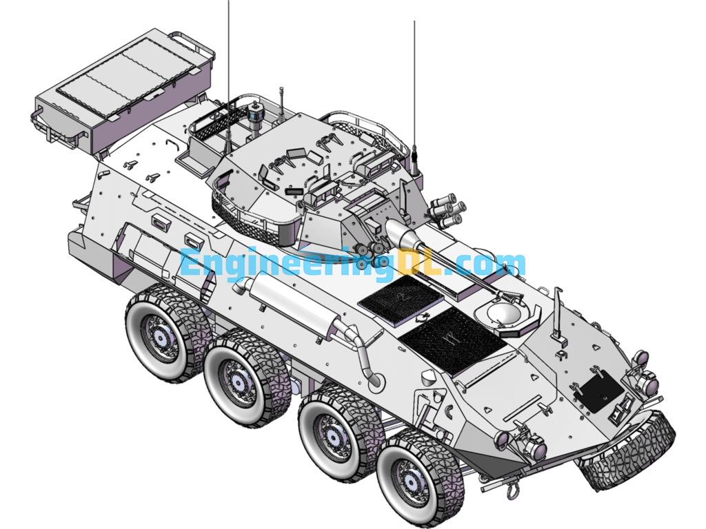 LAV-25 Armored Vehicle SolidWorks, 3D Exported Free Download