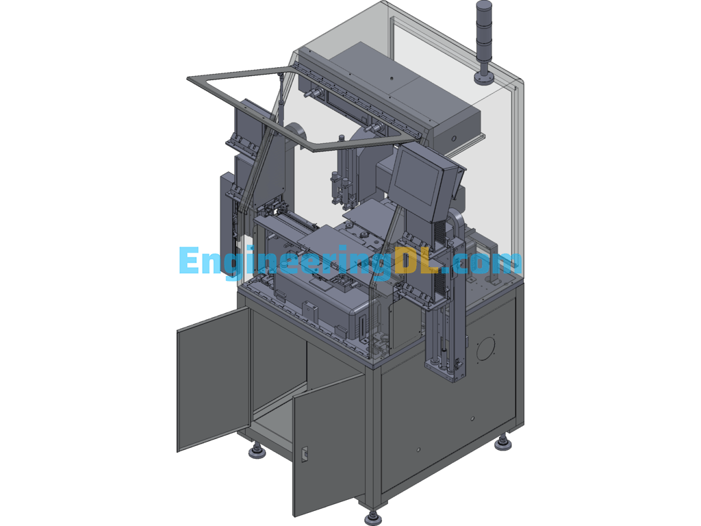 LED Automatic Loading And Unloading Dispensing Machine SolidWorks, 3D Exported Free Download