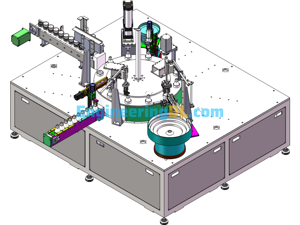 LED Bulb Lamp Automatic Assembly Machine Equipment SolidWorks, 3D Exported Free Download