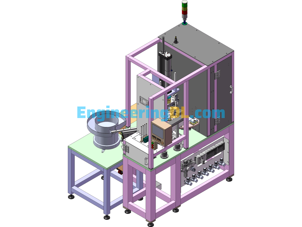 Lever And Pin Press Fitting And Laser Welding Machine Equipment, Press Fitting And Laser Welding Integrated Machine SolidWorks, 3D Exported Free Download