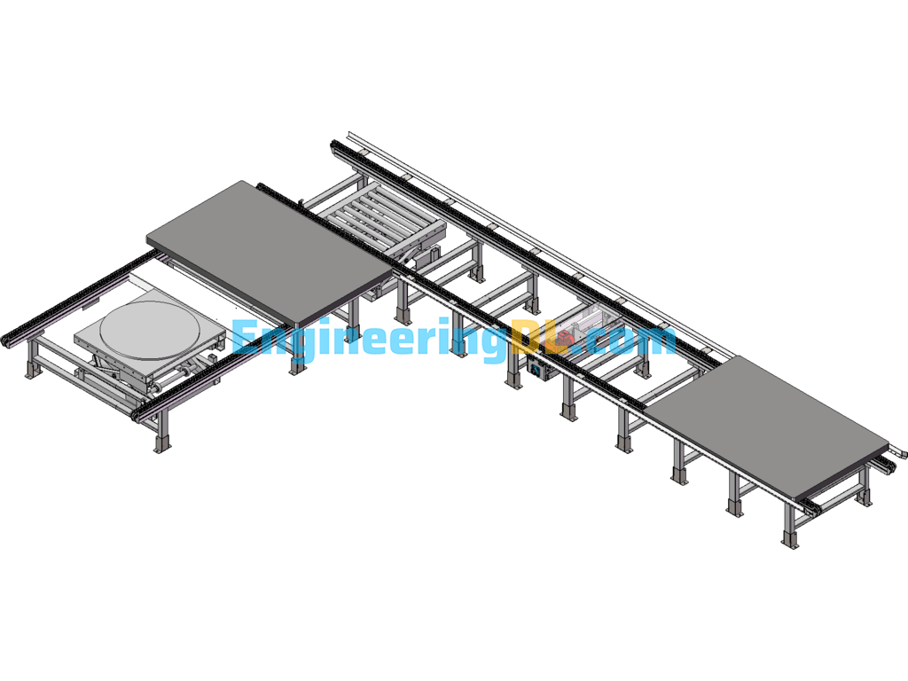 L-Shaped Conveyor Lift Line Body SolidWorks, 3D Exported Free Download
