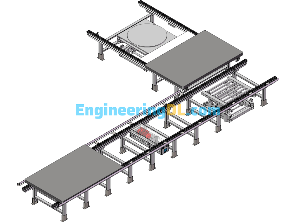 L-Shaped Conveyor Lift Line Body SolidWorks, 3D Exported - Mechanical ...
