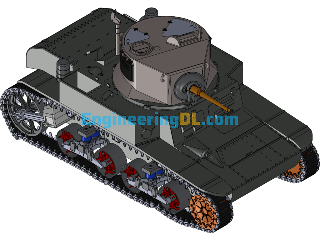 M3 Stewart Tank SolidWorks Free Download