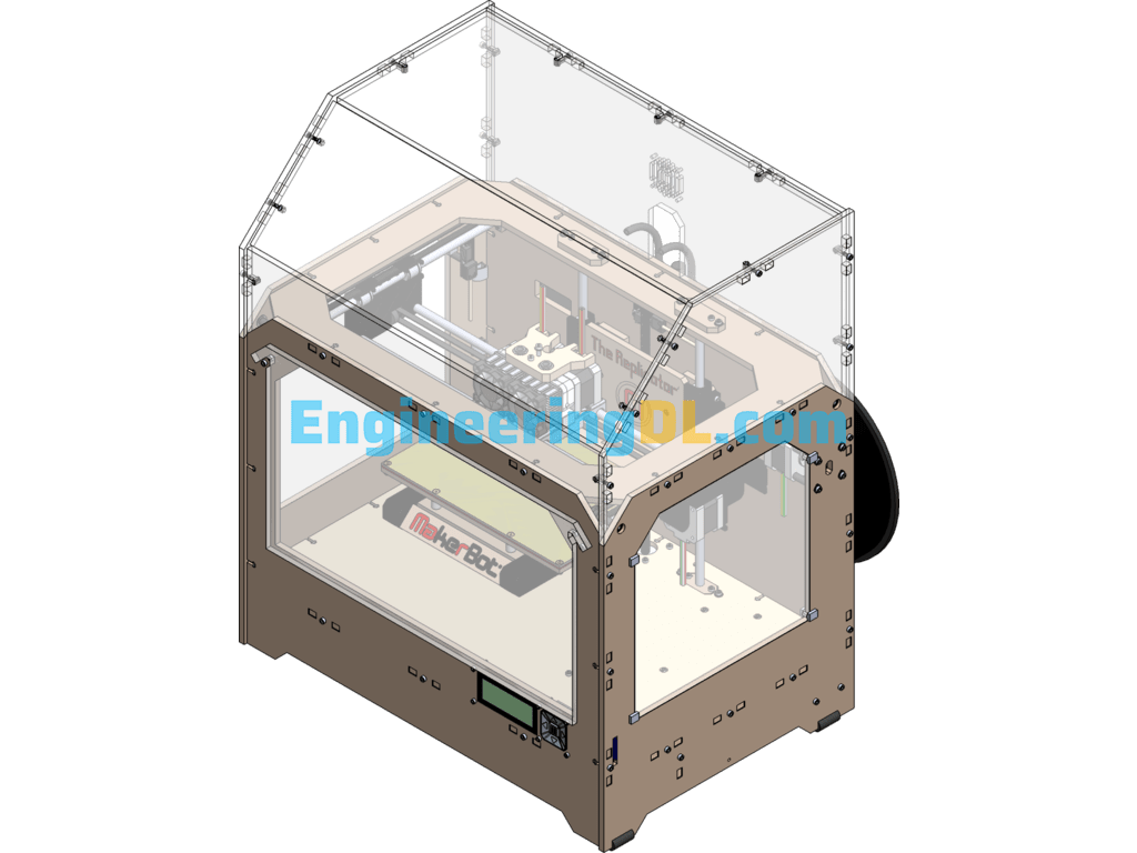 Makerbot3D Printer Detailed Design Drawing SolidWorks, 3D Exported Free Download