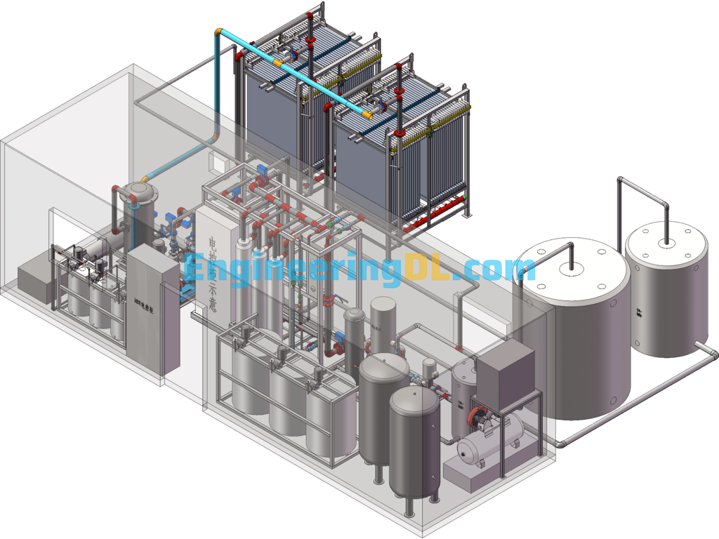 MBR Integrated Wastewater Treatment System (Container) SolidWorks, 3D Exported Free Download