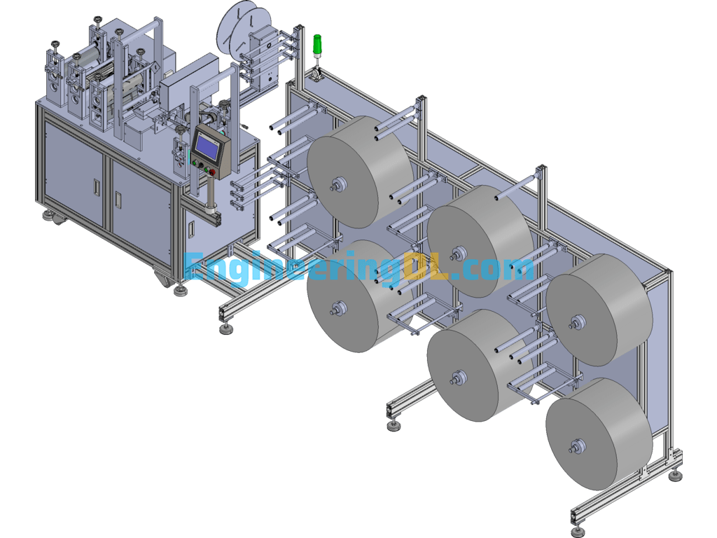 N95 Punching Machine (One Out Of Two) SolidWorks, 3D Exported Free Download