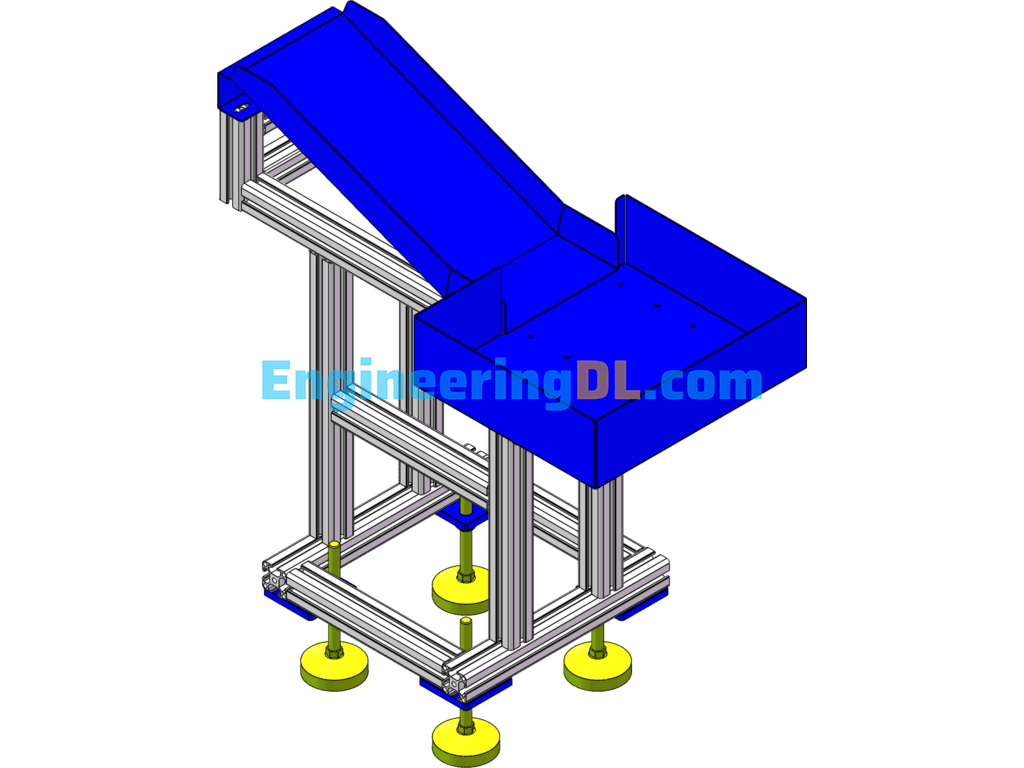 NG Material Receiving Mechanism SolidWorks, 3D Exported Free Download