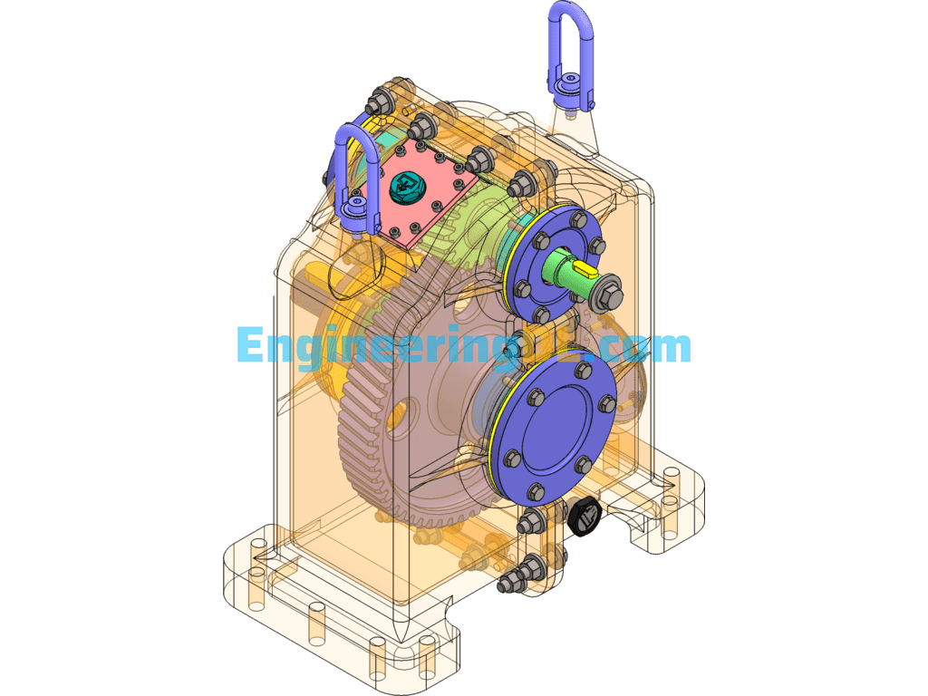 P3.3KW Helical Gear Reducer Gearbox SolidWorks Free Download
