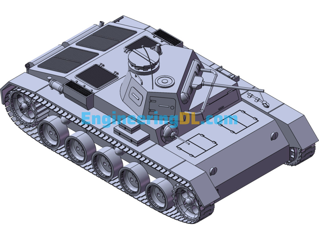 Panzer III Light Spitfire Tank SolidWorks, 3D Exported Free Download