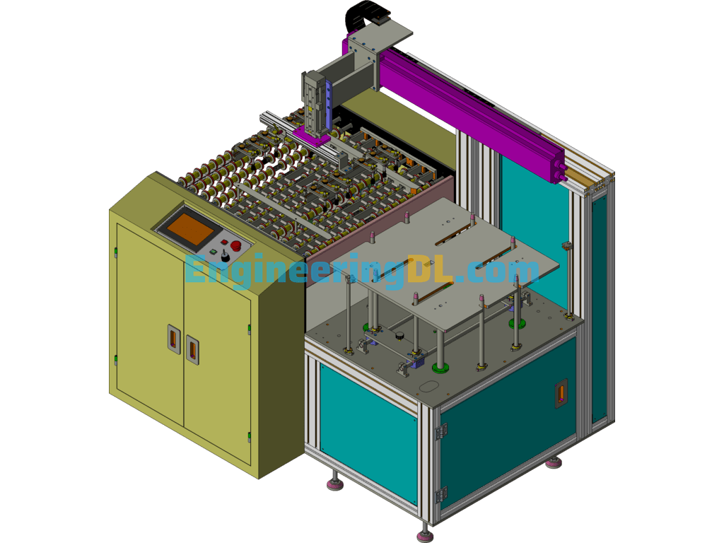 PCBA Automatic Loading And Unloading Machine SolidWorks, 3D Exported Free Download