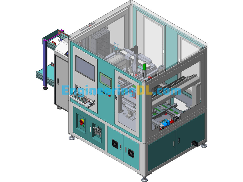 PCB Board Production Line Automatic PCB Board Feeding Machine SolidWorks, 3D Exported Free Download