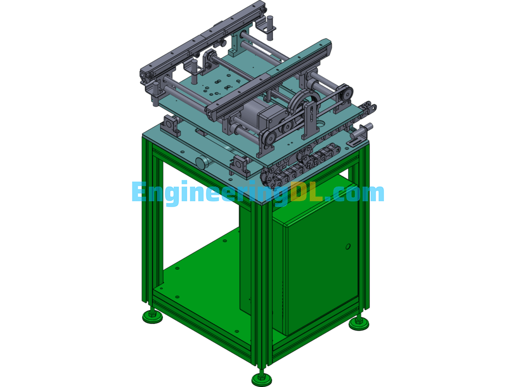 PCB Board Loading And Feeding Track SolidWorks, 3D Exported Free Download