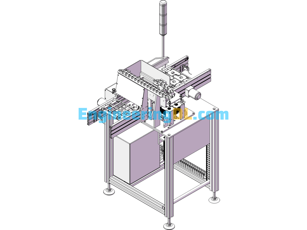 PCB Assembly Machine, PCB Board Test Conveyor And Board Stacker SolidWorks, 3D Exported Free Download