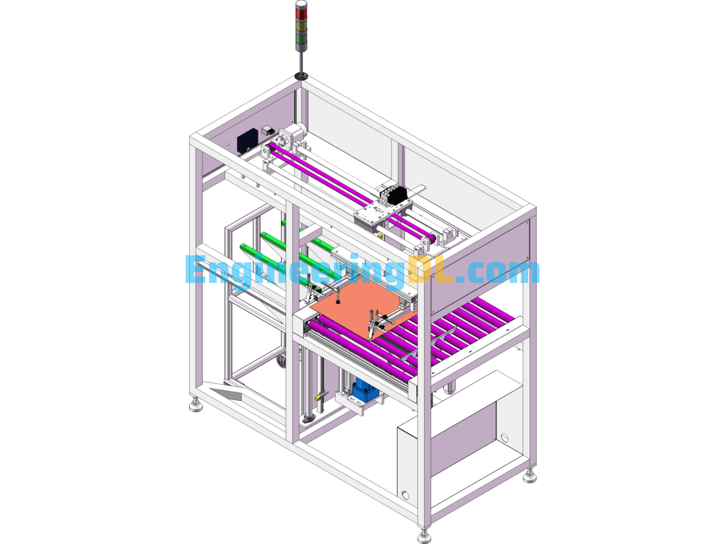PCB Automatic Board Accepting And Discharging Machine (Board Accepting And Discharging Temporary Storage Machine) SolidWorks, AutoCAD Free Download
