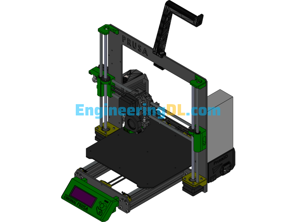 Prusa I3 MK3 3d Printer SolidWorks, 3D Exported Free Download