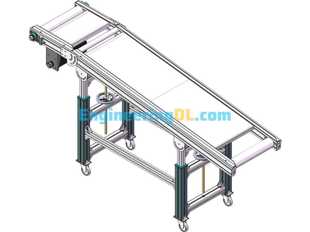PVC Conveyor Belt 3D Model + CAD Drawing File SolidWorks, 3D Exported Free Download