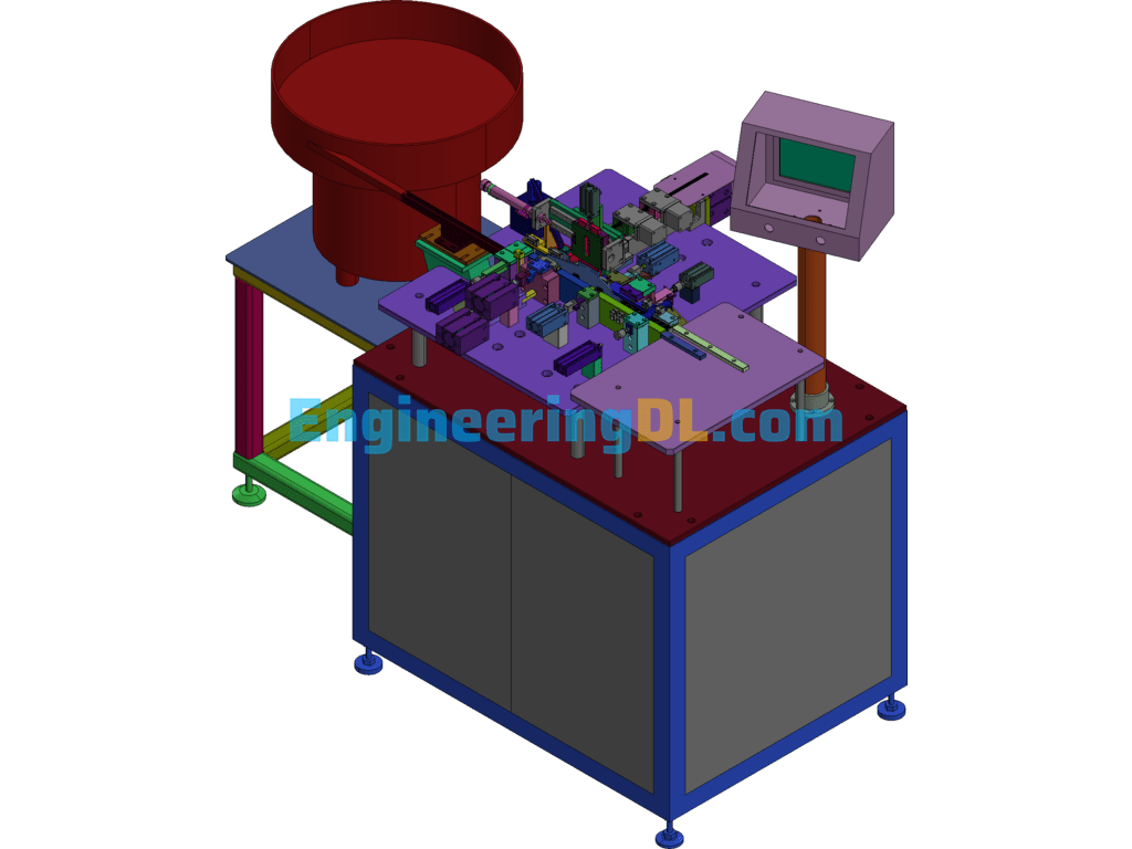 RJ Automatic Pin Bending Machine 3D Exported Free Download