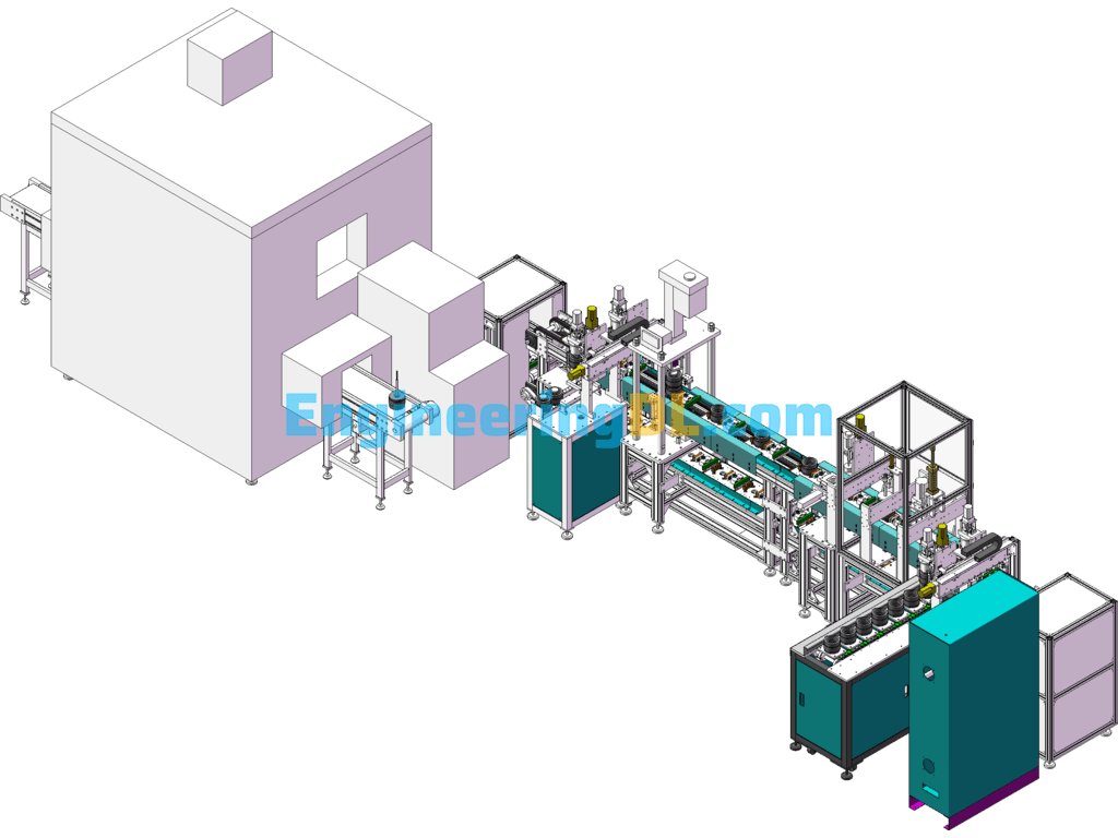 RP High-Power Plastic Motor Assembly And Processing Line Automation Line SolidWorks, 3D Exported Free Download