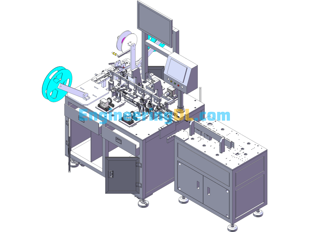 SATA 7+6PIN Auto-Detection Packaging Machine SolidWorks Free Download