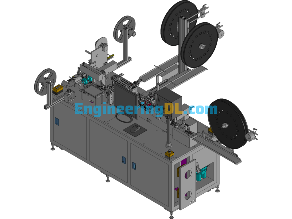 SIM Card Assembly Machine - SIM Card Automatic Assembly Visual Inspection Packaging Integrated Machine AutoCAD, 3D Exported Free Download