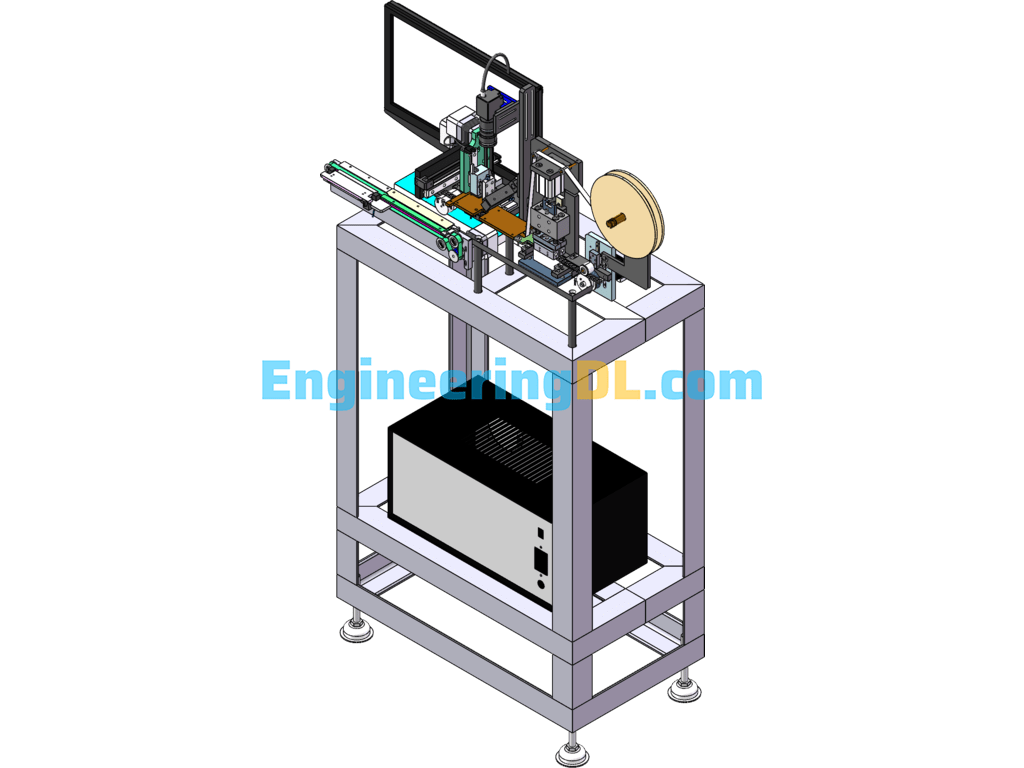 SMT Triode Packaging Machine (SMD Braided Tape Packaging Machine) SolidWorks, 3D Exported Free Download